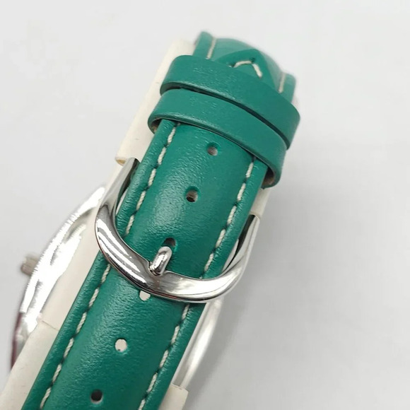 Peugeot Womens Green Dial Quartz Watch With Crystal Bezel & Leather Strap - Picture 5 of 6